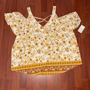 Flower & Feather Top